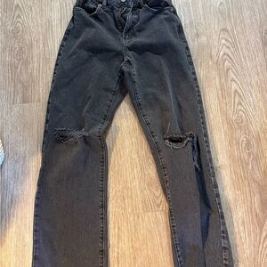 Garage High Rise Black Distressed Jeans